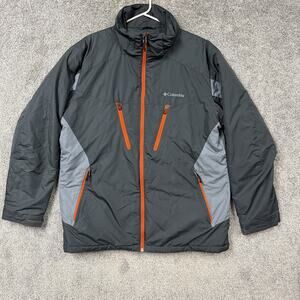 Columbia Antimony IV Ski Jacket Mens Large Gray Insulated Full Zip Outdoorsy